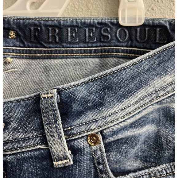 Freesoul Emerald 2520 Ladies Dark Denim Jeans Trousers Straight Low R. W32 L32 - Picture 2 of 13